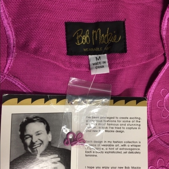 BOB MACKIE Scalloped Eyelet Pink Jacket Cardigan - Picture 3 of 5